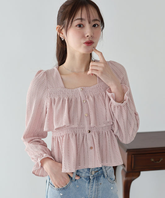 スクエアティアードフリルブラウス【ネコポス】