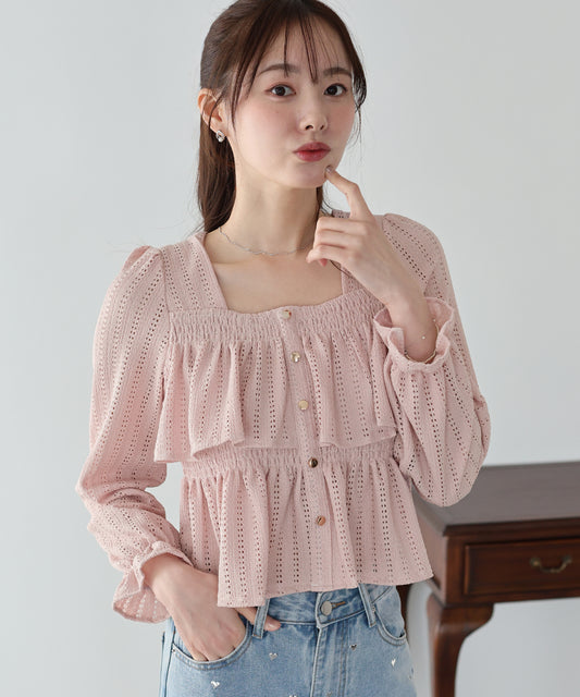 スクエアティアードフリルブラウス【ネコポス】