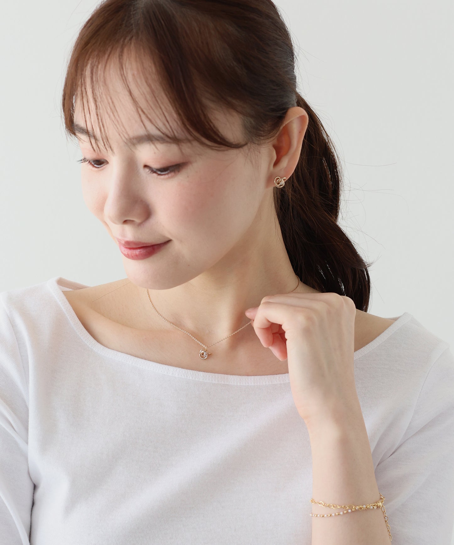 リングビジューネックレス / ニッケルフリー【ネコポス】