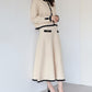 【TIME SALE】金ボタンバイカラーニットスカート