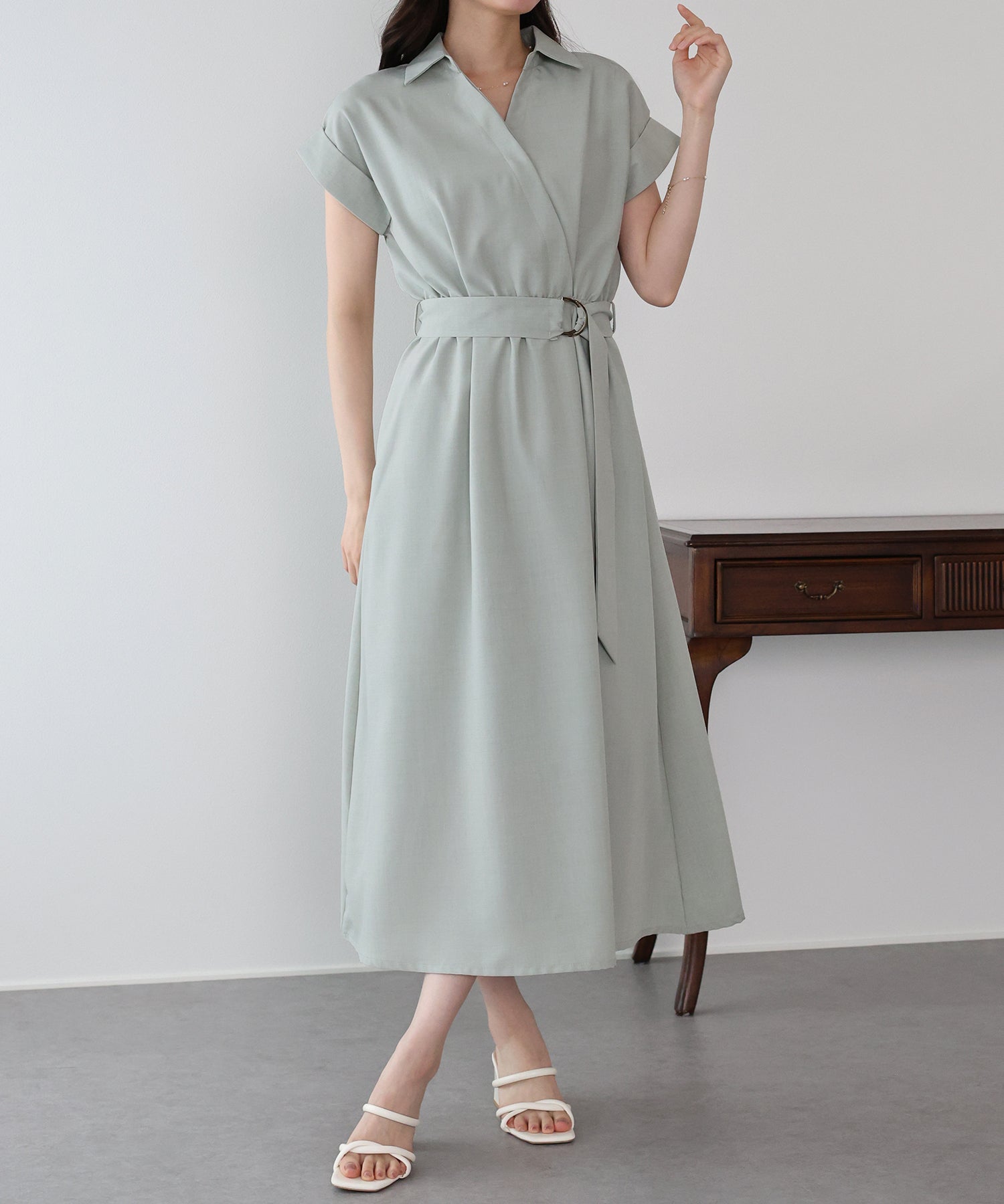カシュクールシャツワンピース – BLUE ONLINE カシュクールシャツワンピース – BLUE ONLINE