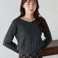 【早割5％OFF】《2サイズ展開》ハートネックワイドリブニット