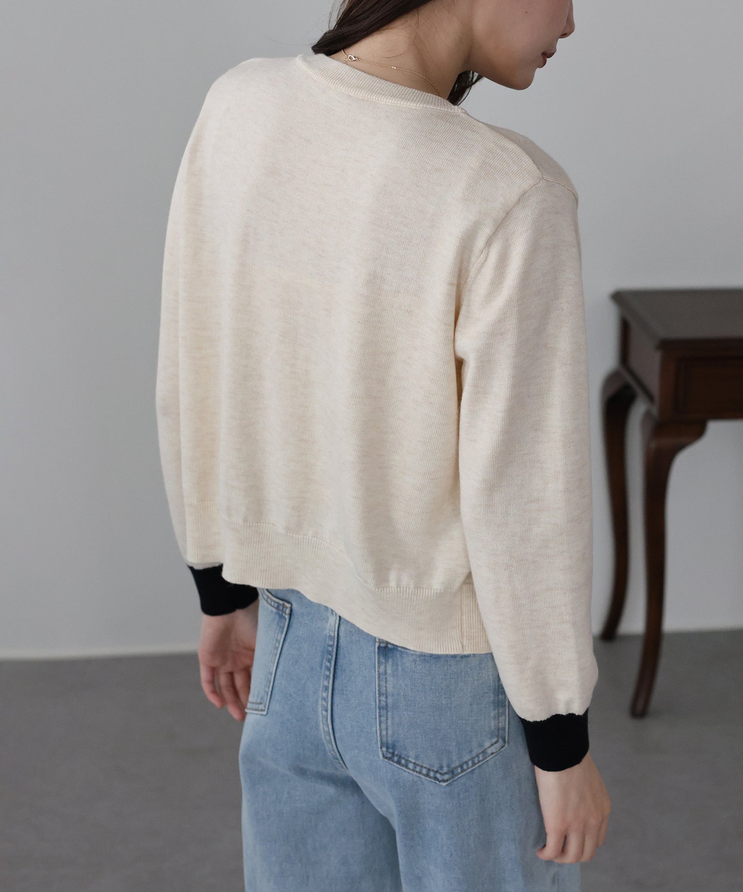 バイカラーカーディガン