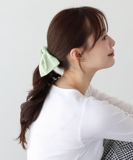 【早割5％OFF】コットンレースリボンシュシュ【ネコポス】