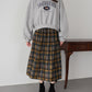 細プリーツチェックスカート