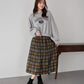 細プリーツチェックスカート