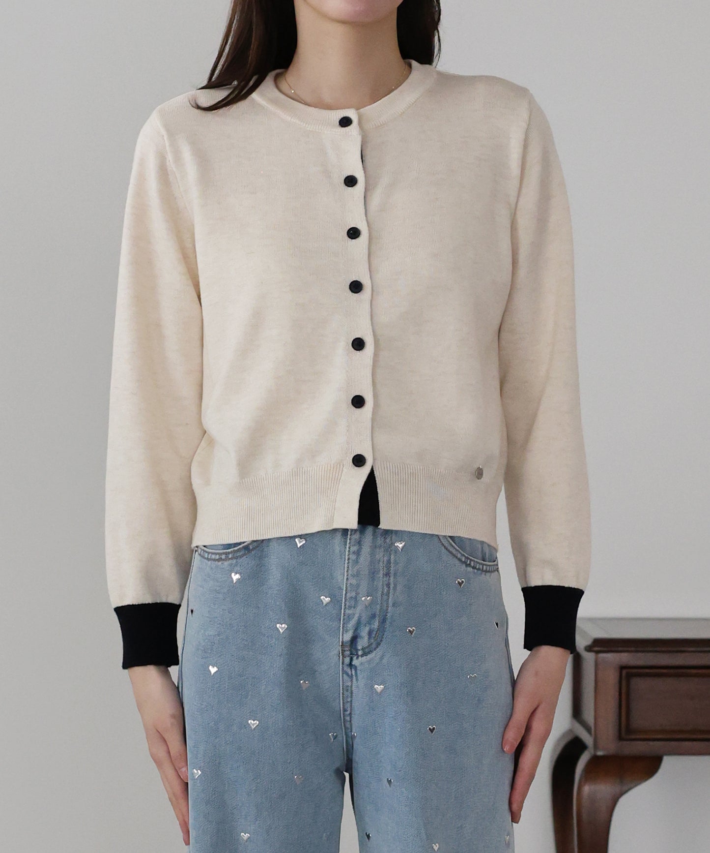 バイカラーカーディガン