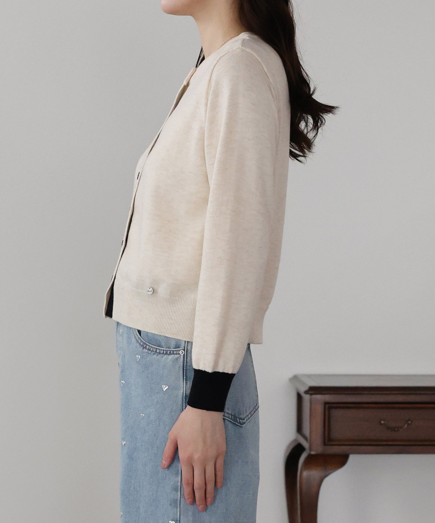 バイカラーカーディガン