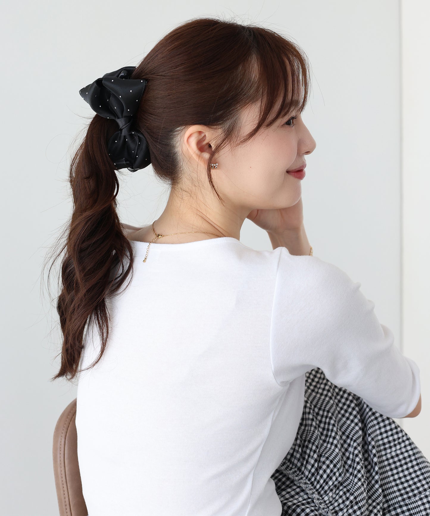 スタッズリボンバナナクリップ