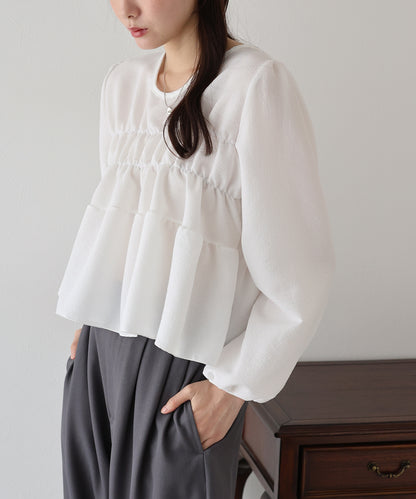 【SALE】バックリボンティアードブラウス【ネコポス】