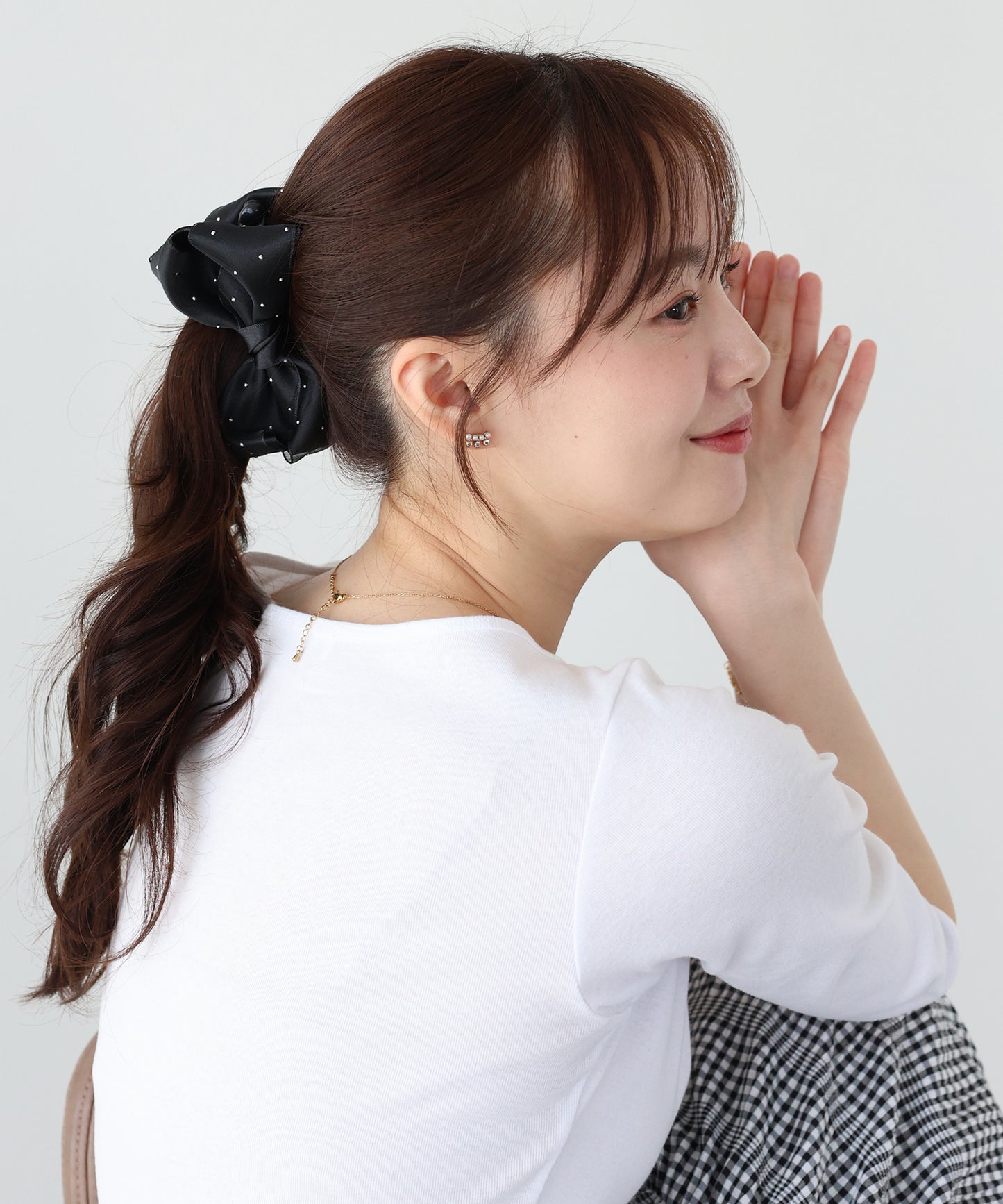 【早割5％OFF】スタッズリボンバナナクリップ