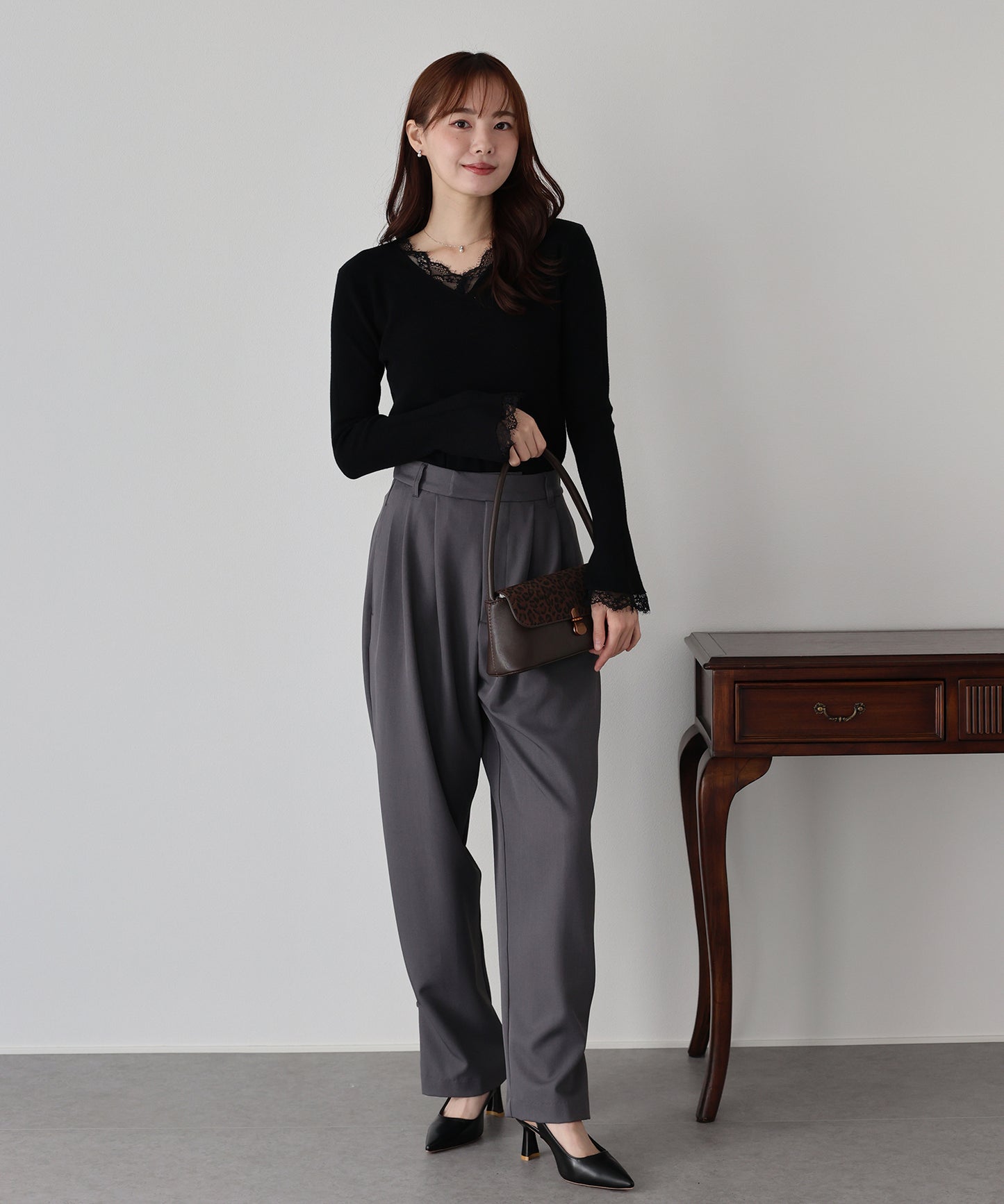 レースドッキングニット