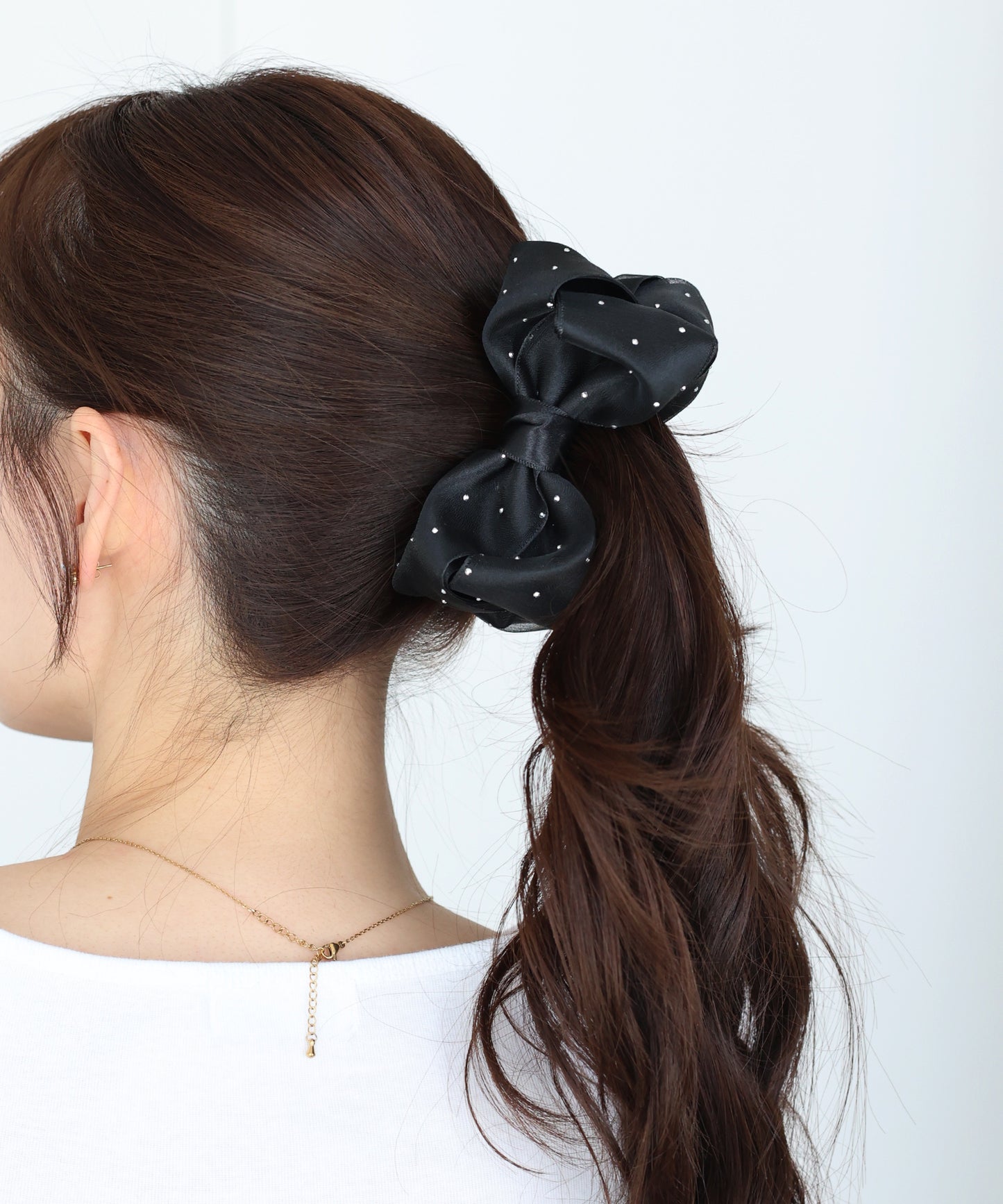 スタッズリボンバナナクリップ