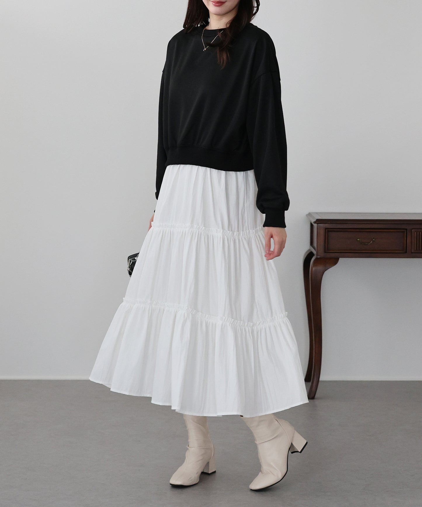 【早割5％OFF】ドッキングティアードワンピース