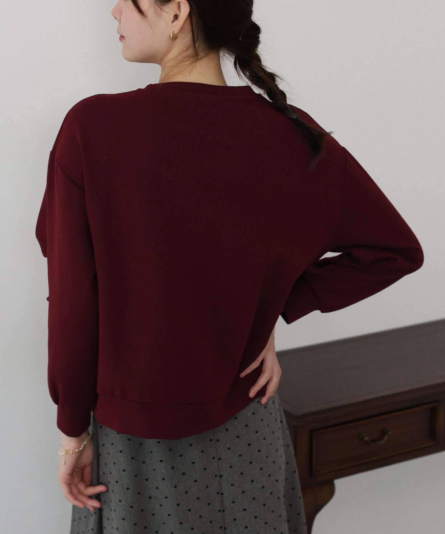 リボンスウェットトップス