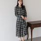 【TIME SALE】チェック長袖ワンピース
