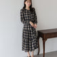 【早割5％OFF】チェック長袖ワンピース
