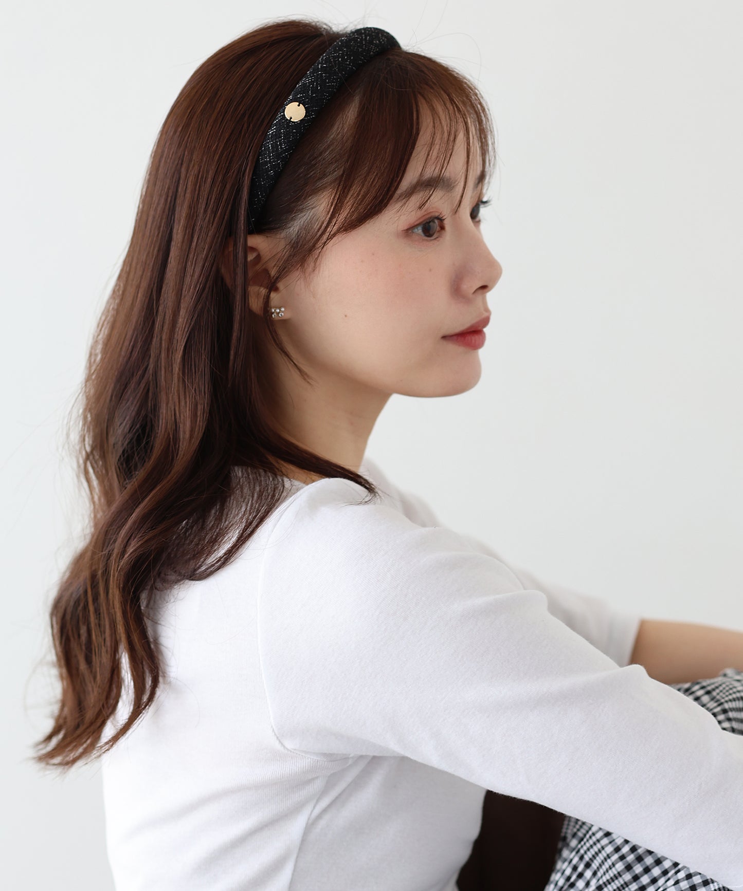 【早割5％OFF】メタルモチーフツイードカチューシャ