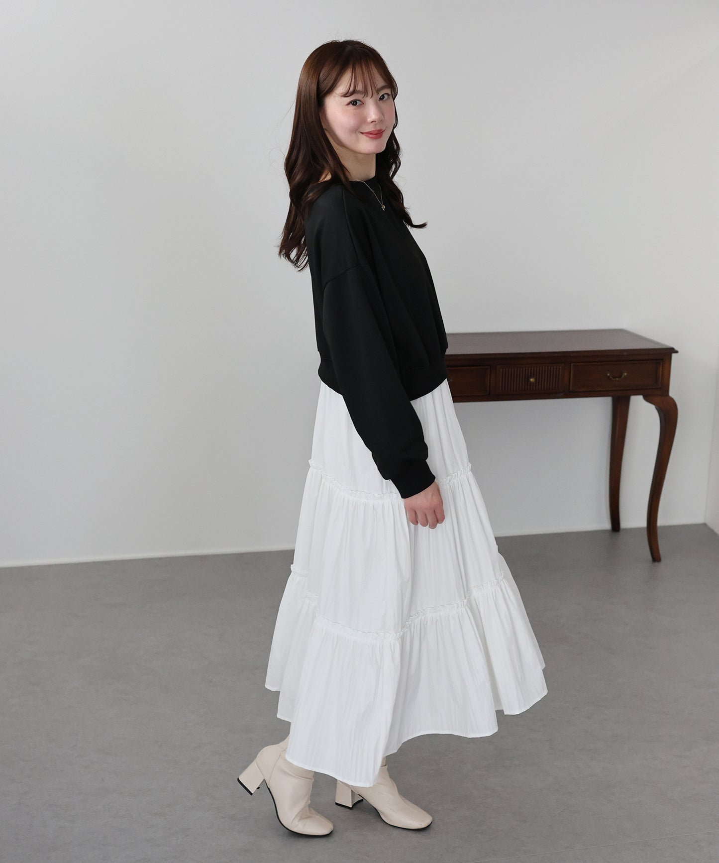 【早割5％OFF】ドッキングティアードワンピース