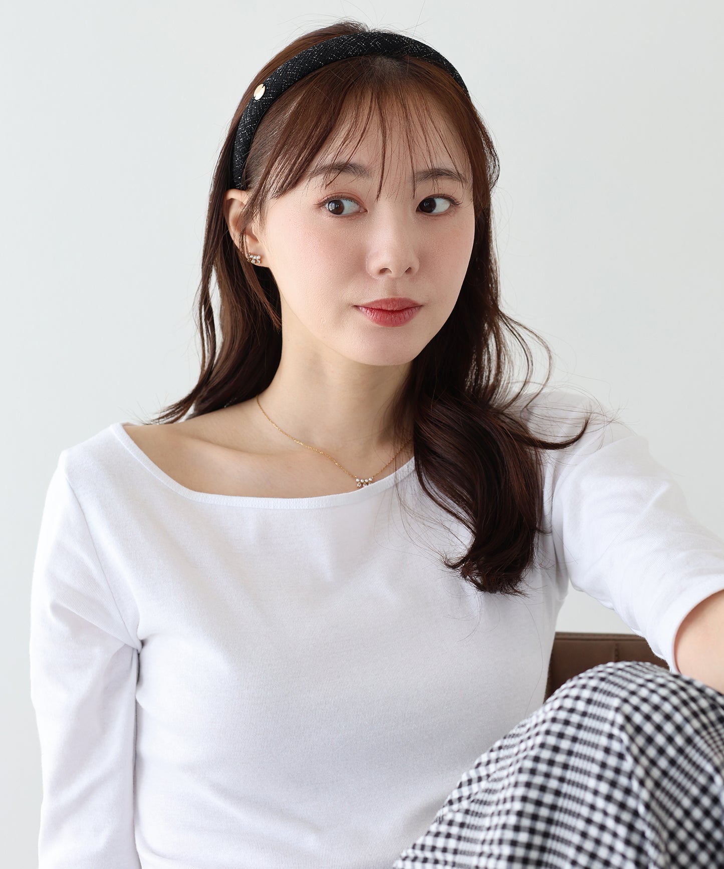 メタルモチーフツイードカチューシャ