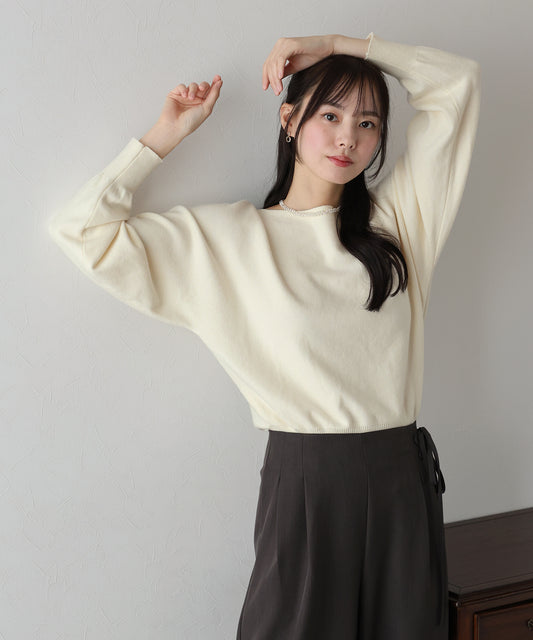 【SALE】ボートネックドルマンニット