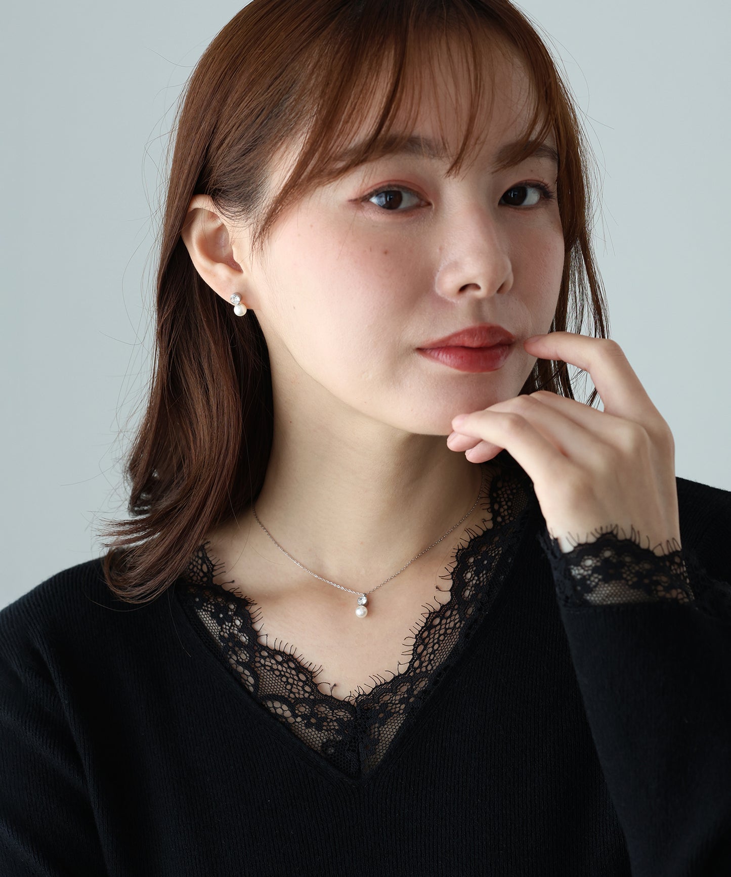 【早割5％OFF】ビジューパールネックレス / サージカルステンレス【ネコポス】