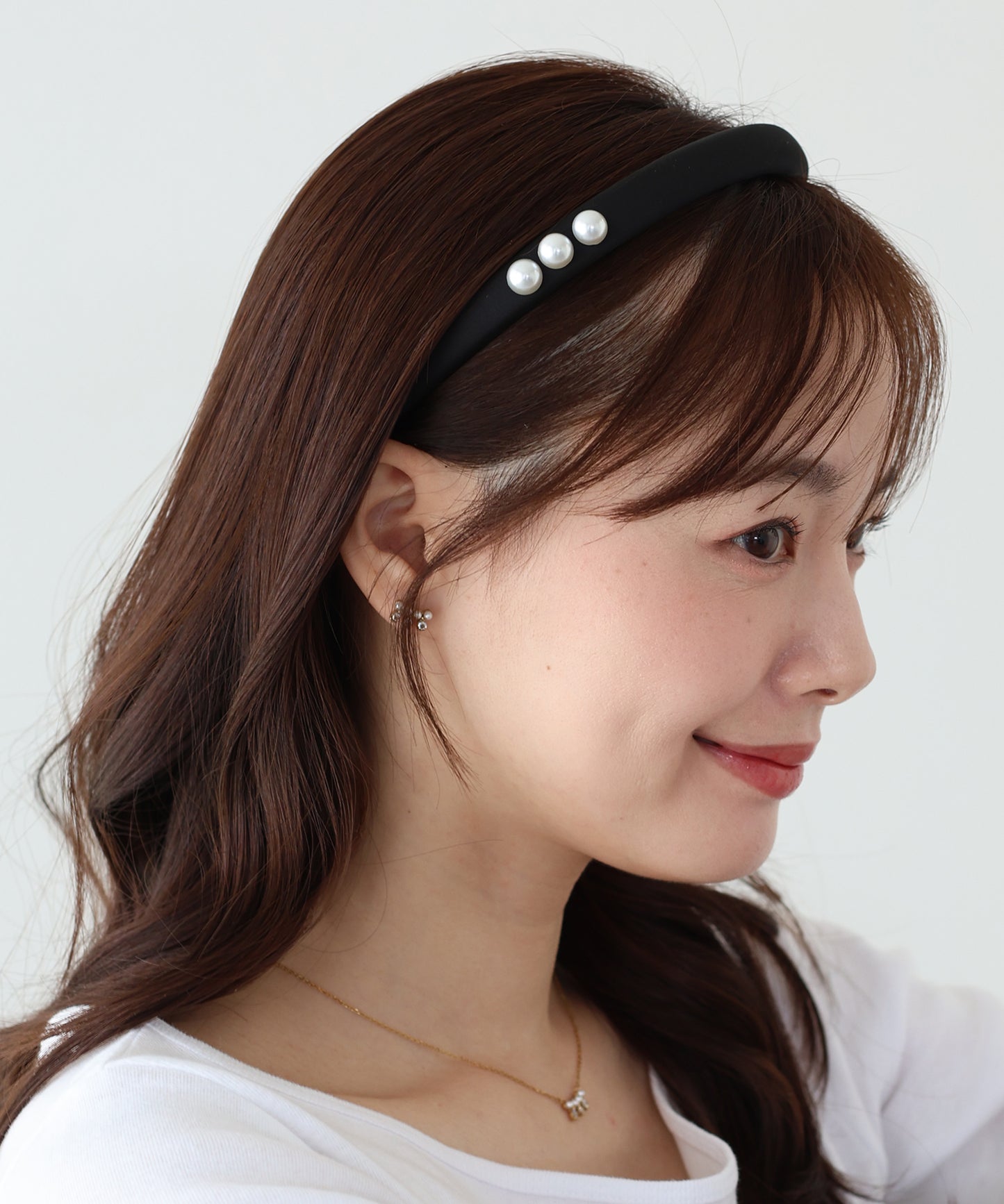 【早割5％OFF】トリプルパールサテンカチューシャ