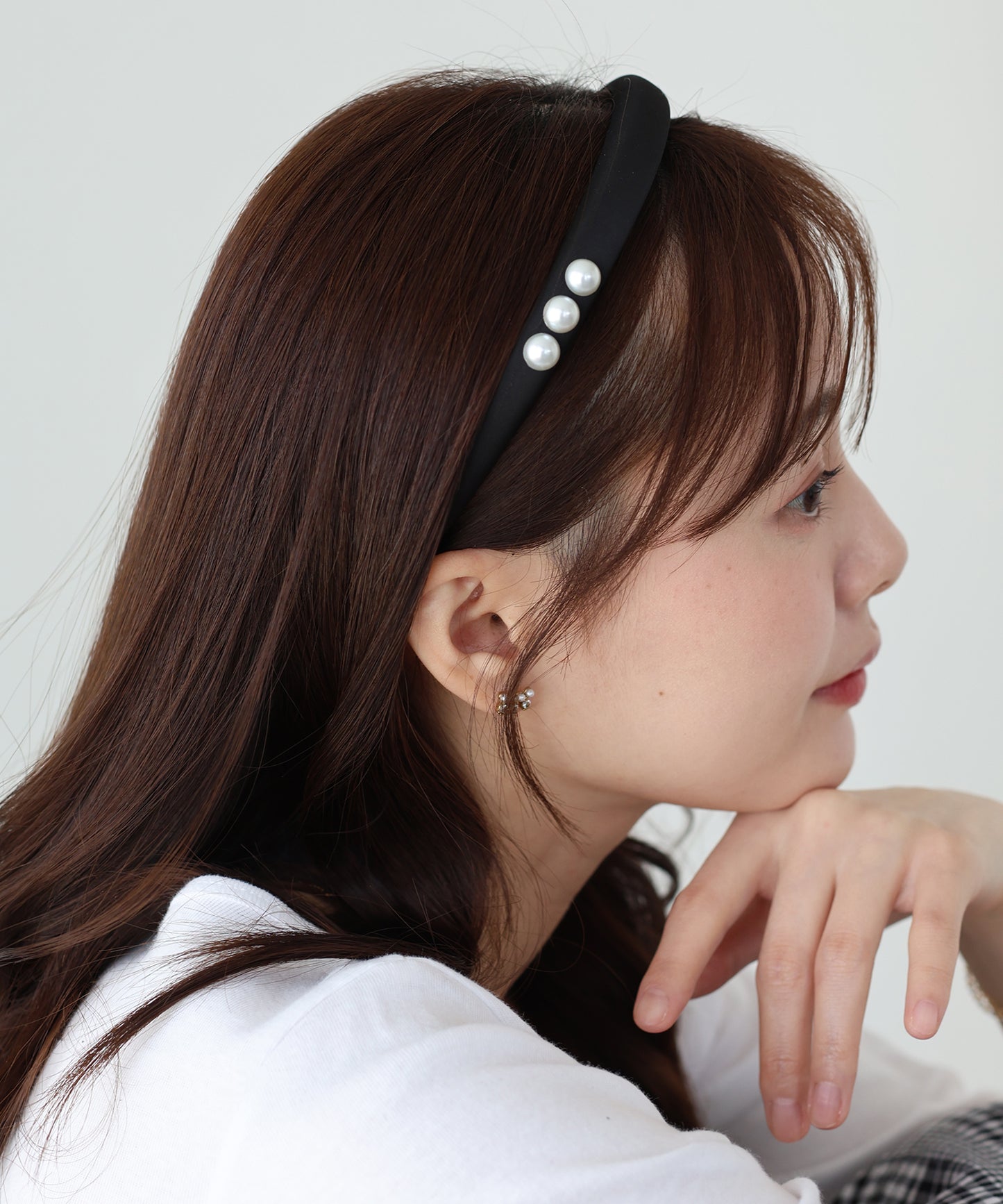 【早割5％OFF】トリプルパールサテンカチューシャ