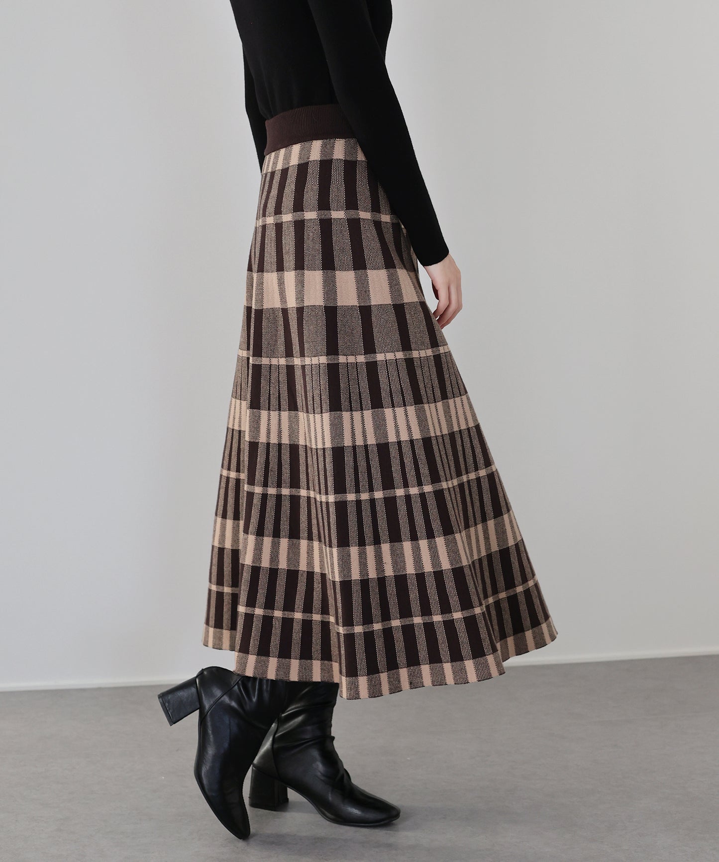 チェック柄ニットスカート