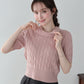 ポロカラーケーブルニット