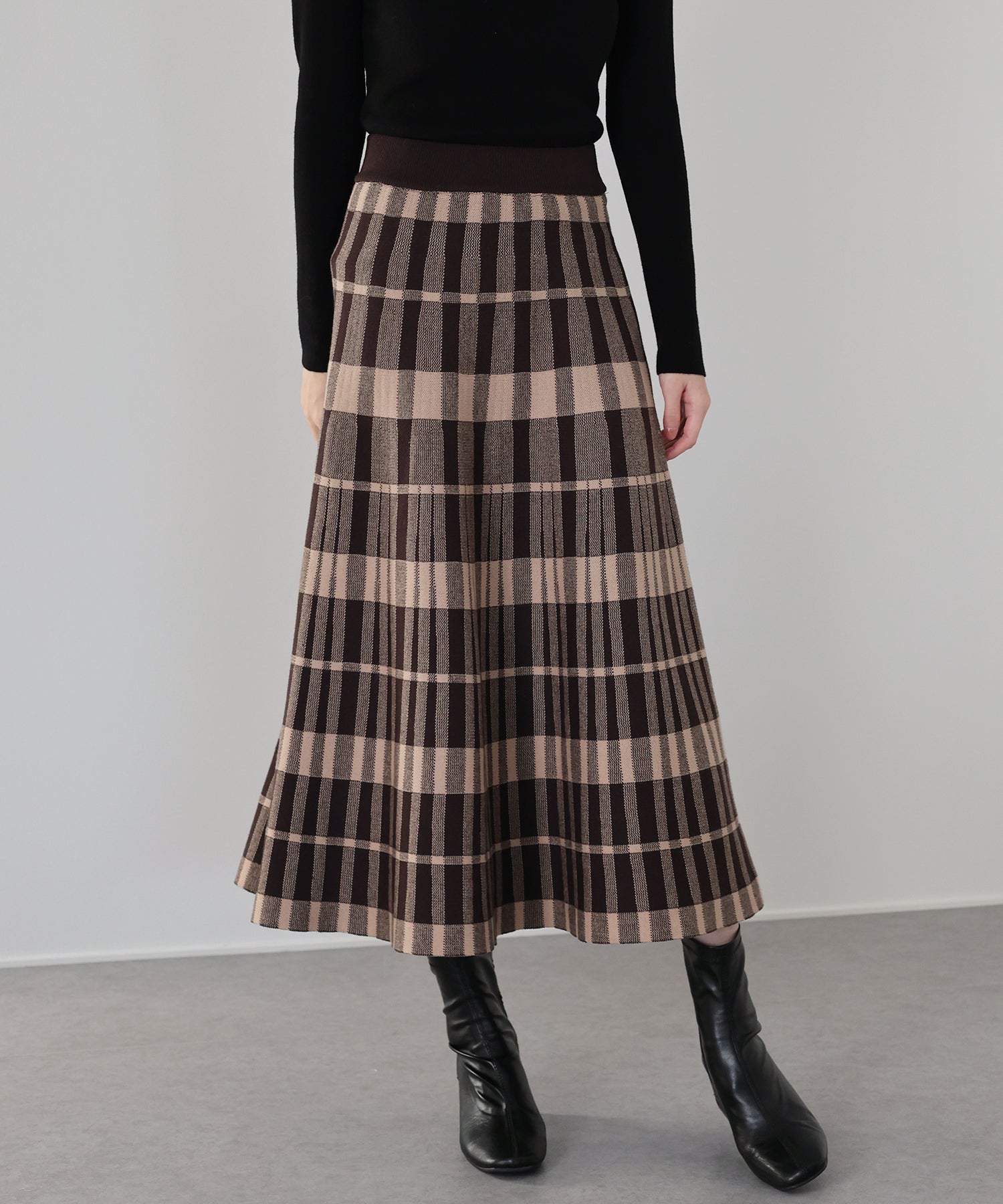 チェック柄ニットスカート – BLUE ONLINE