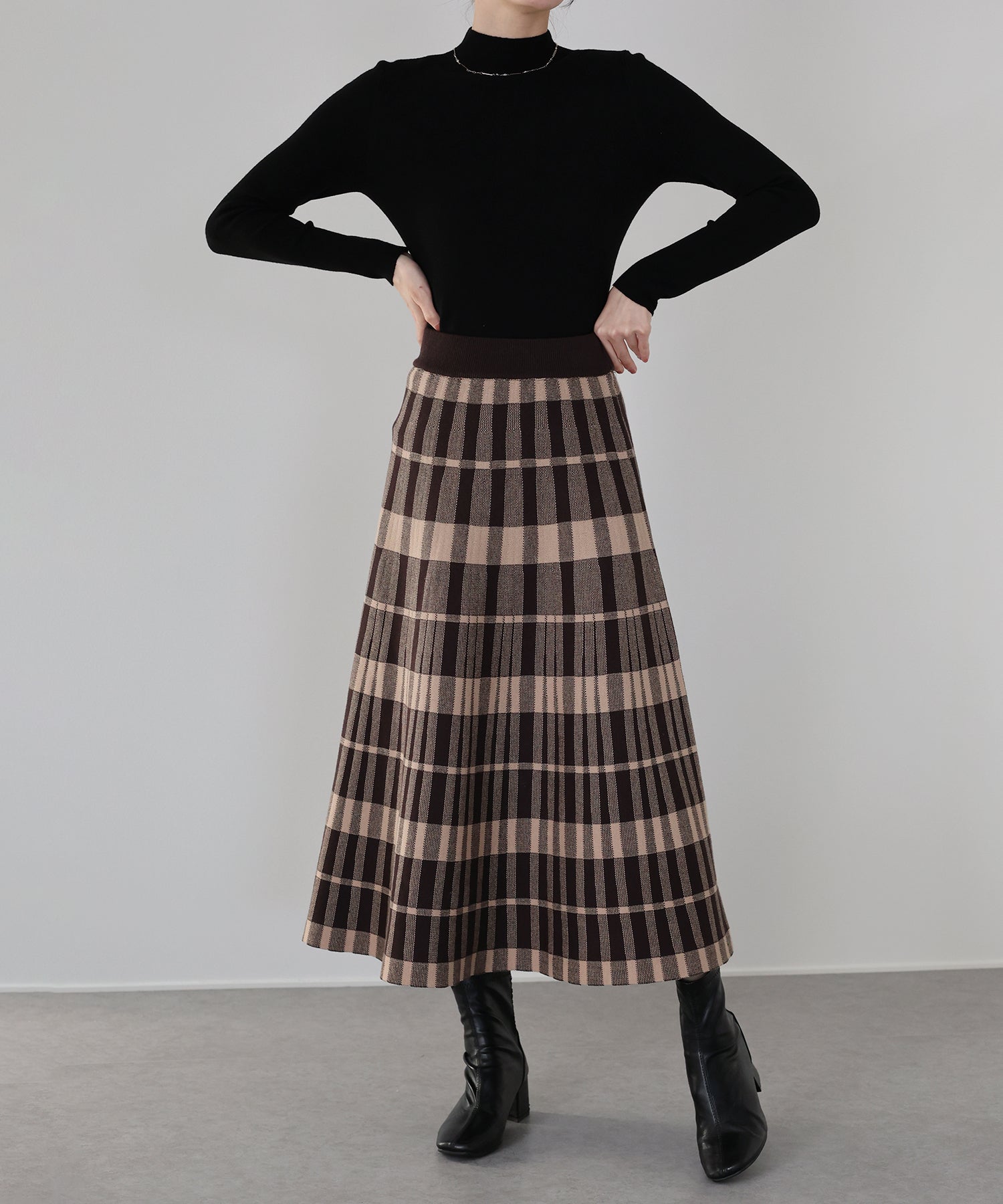 archivio チェック柄 ニットスカート38 archivio チェック柄 ニットスカート38 チェック柄ニットスカート