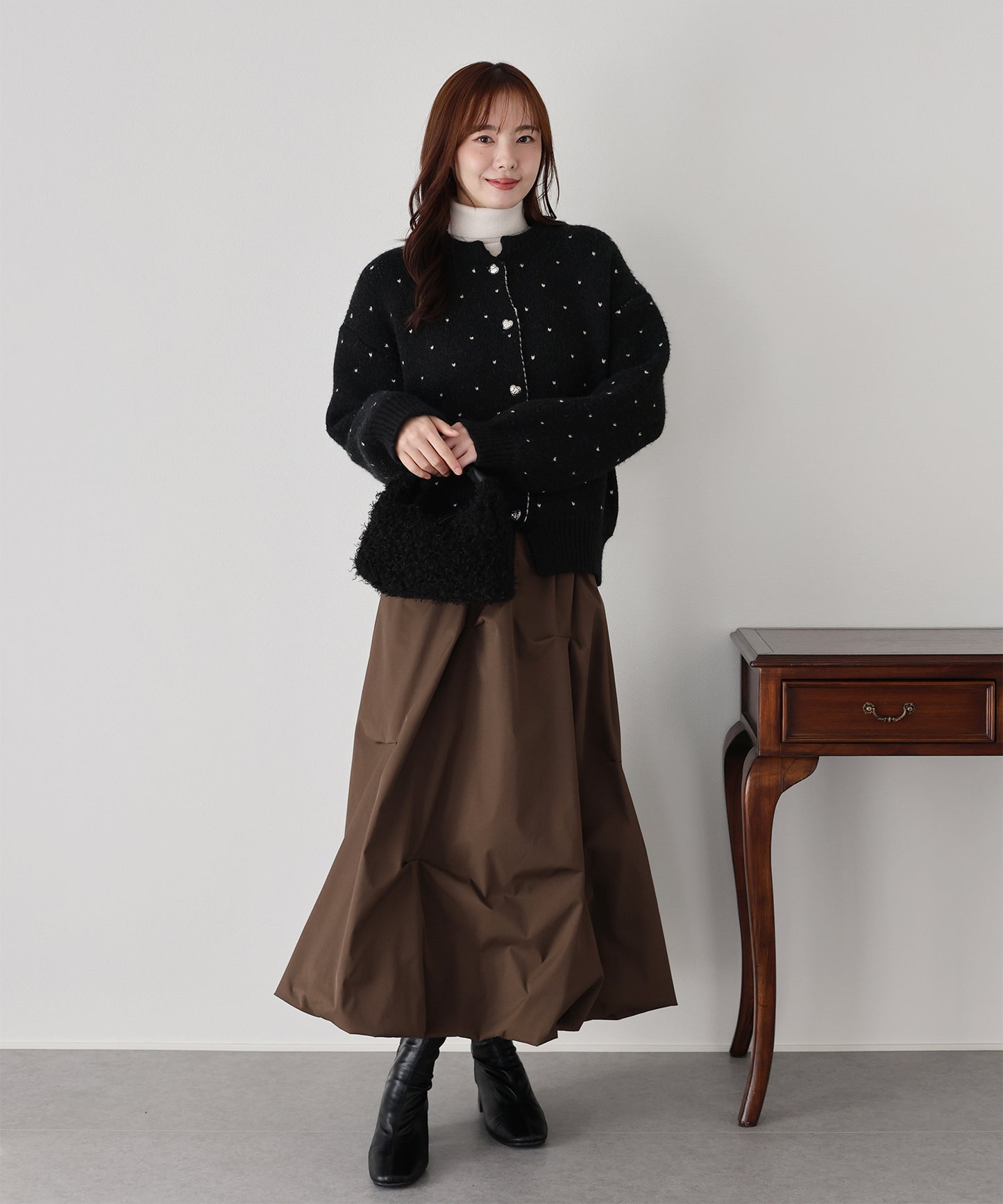 ハートニットジャガードカーディガン