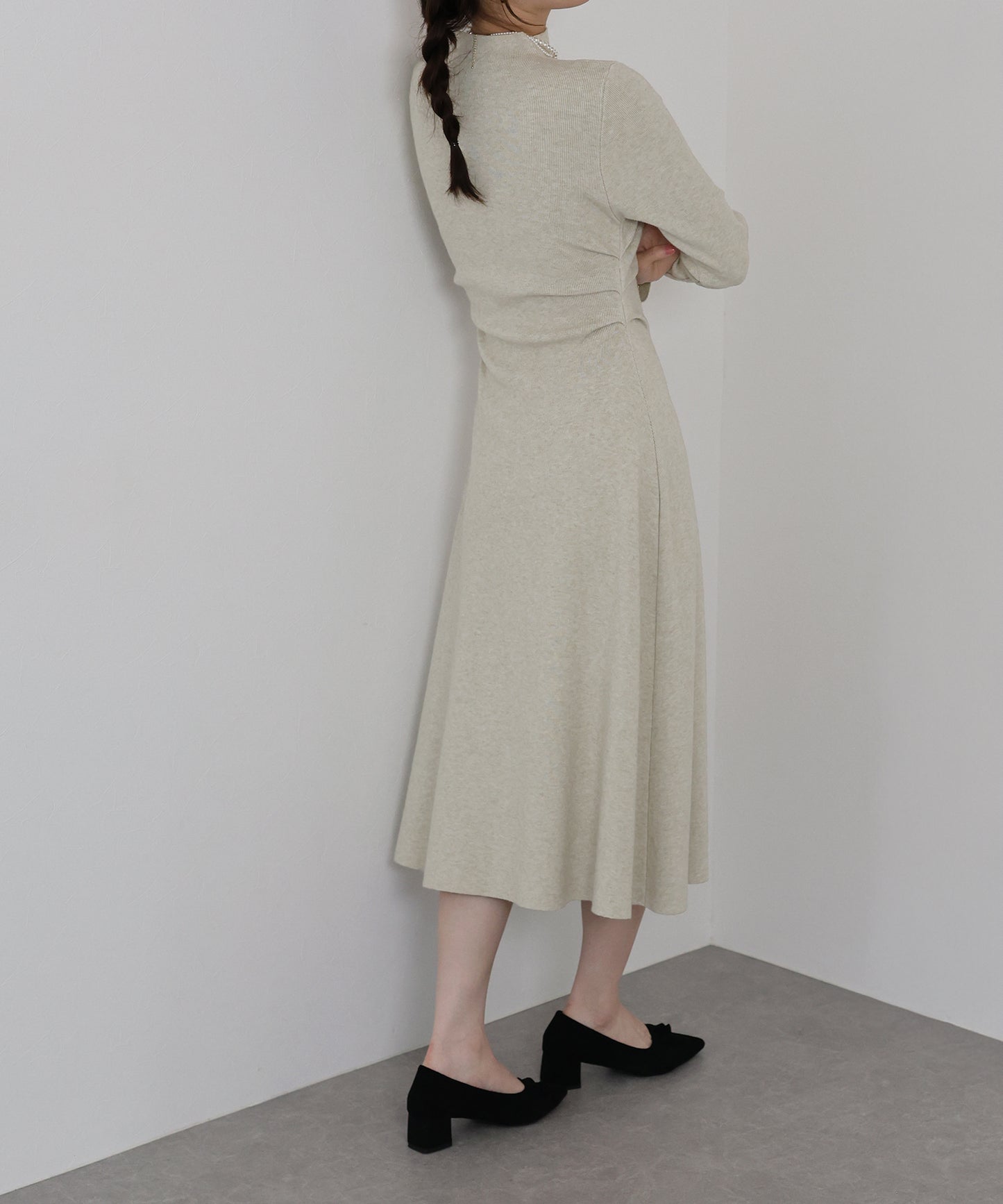 サイドタックニットワンピース