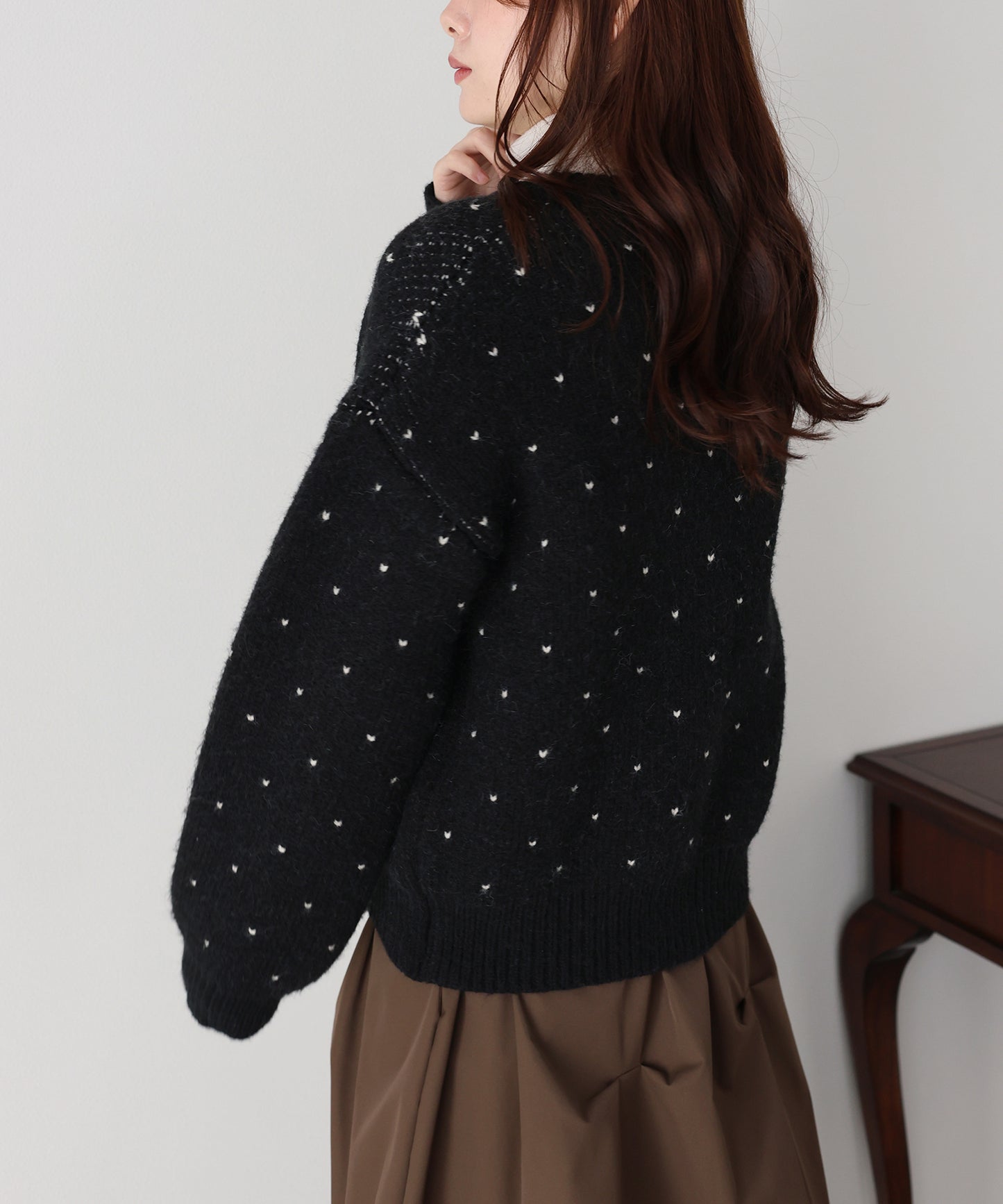 ハートニットジャガードカーディガン