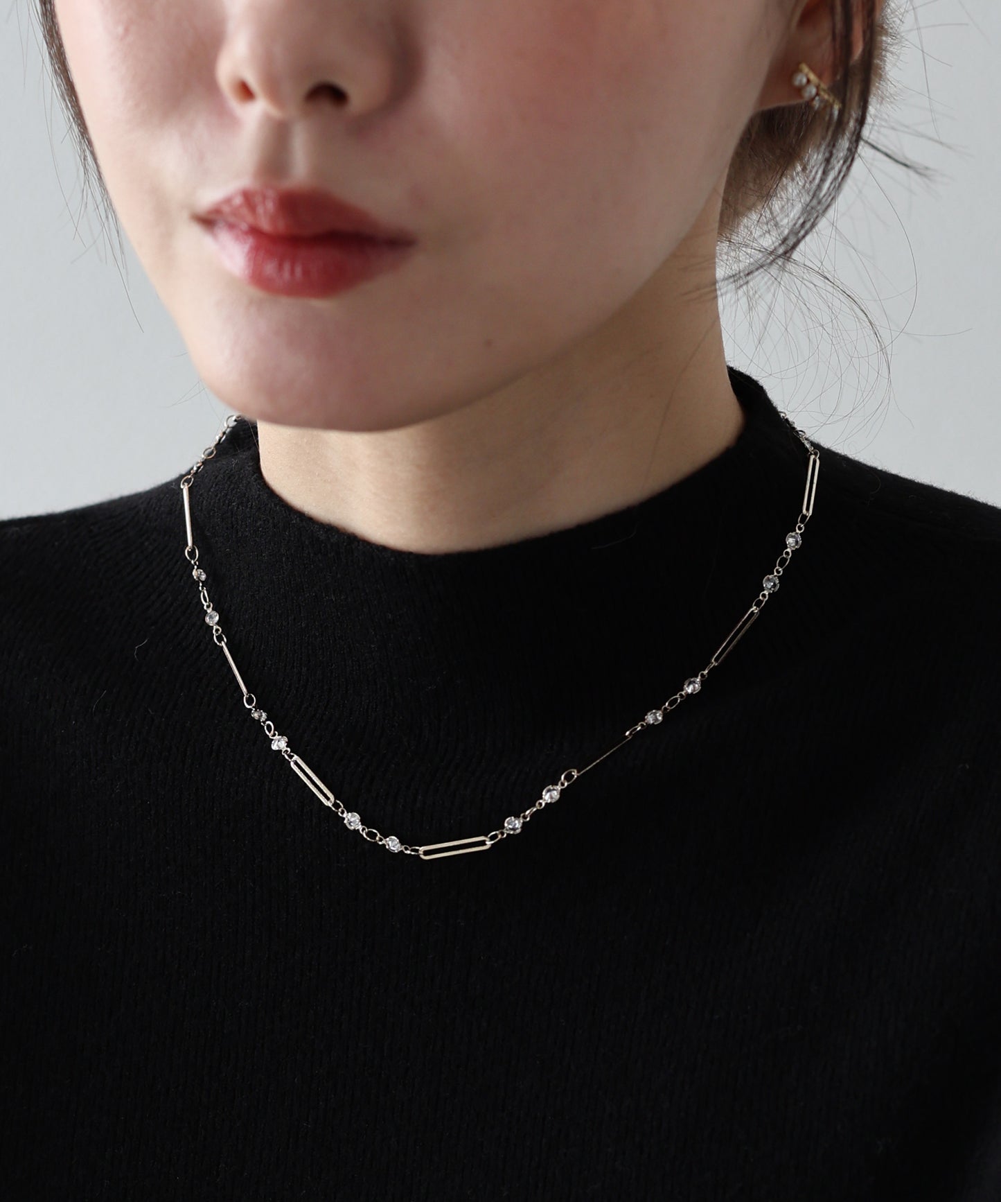 【早割5％OFF】ビジューバーネックレス/ ニッケルフリー【ネコポス】