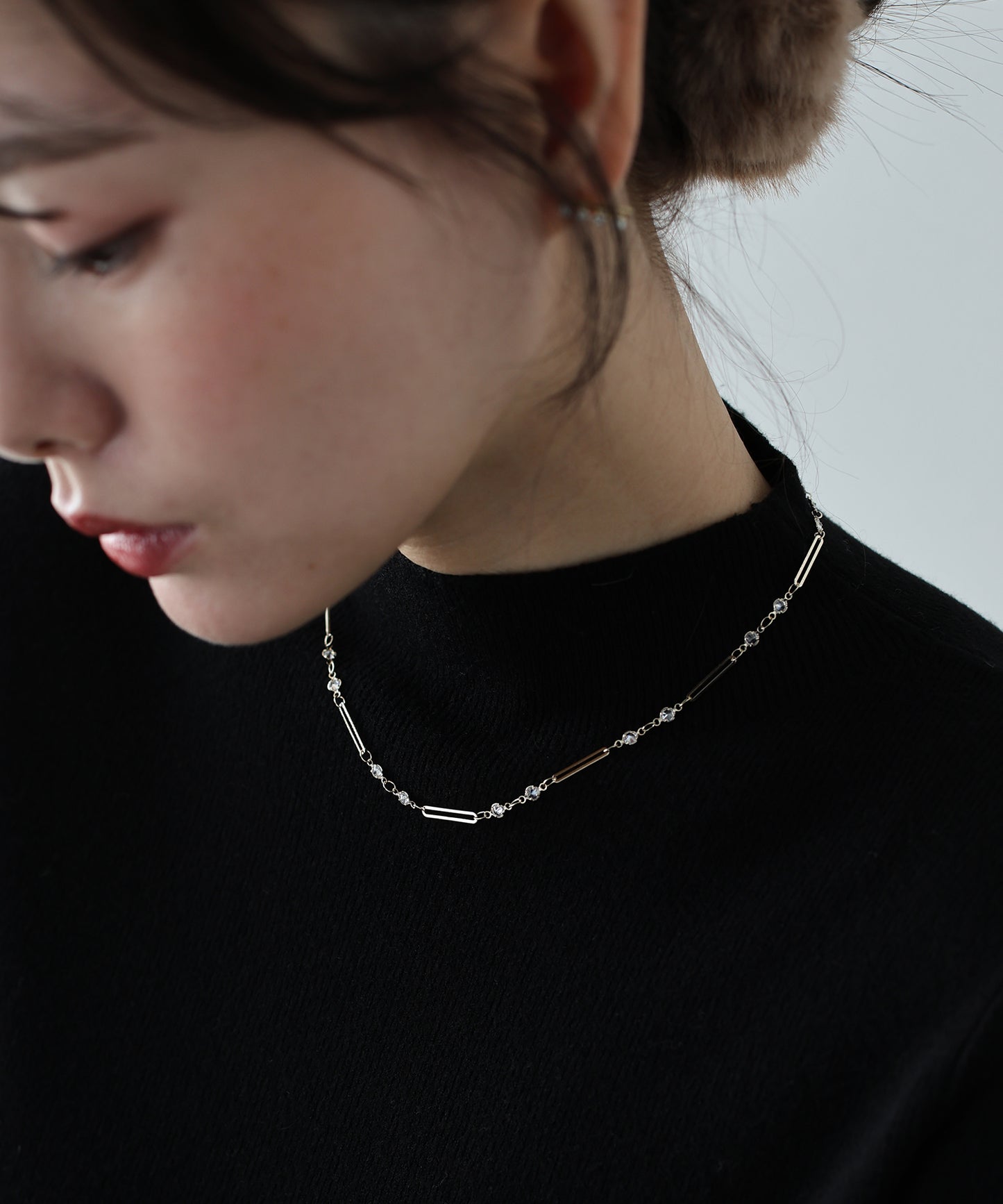 【早割5％OFF】ビジューバーネックレス/ ニッケルフリー【ネコポス】