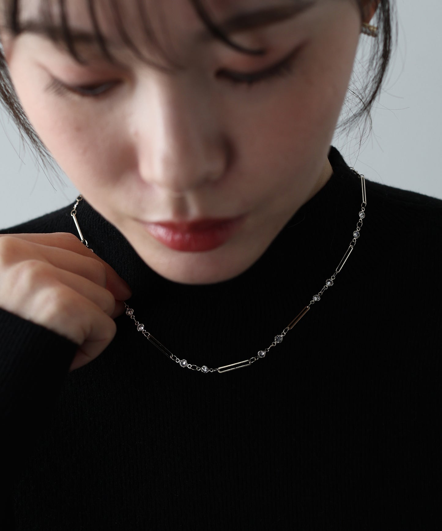 【早割5％OFF】ビジューバーネックレス/ ニッケルフリー【ネコポス】