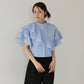 【新商品限定5％OFF（木）】[J by blue] 半袖フリルシャツ