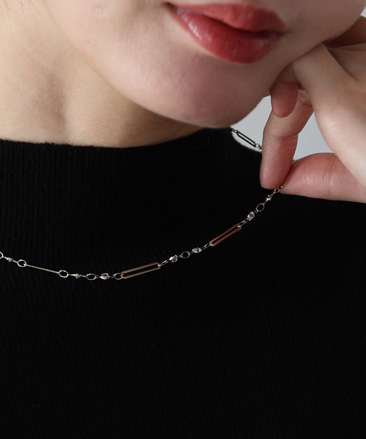 【早割5％OFF】ビジューバーネックレス/ ニッケルフリー【ネコポス】