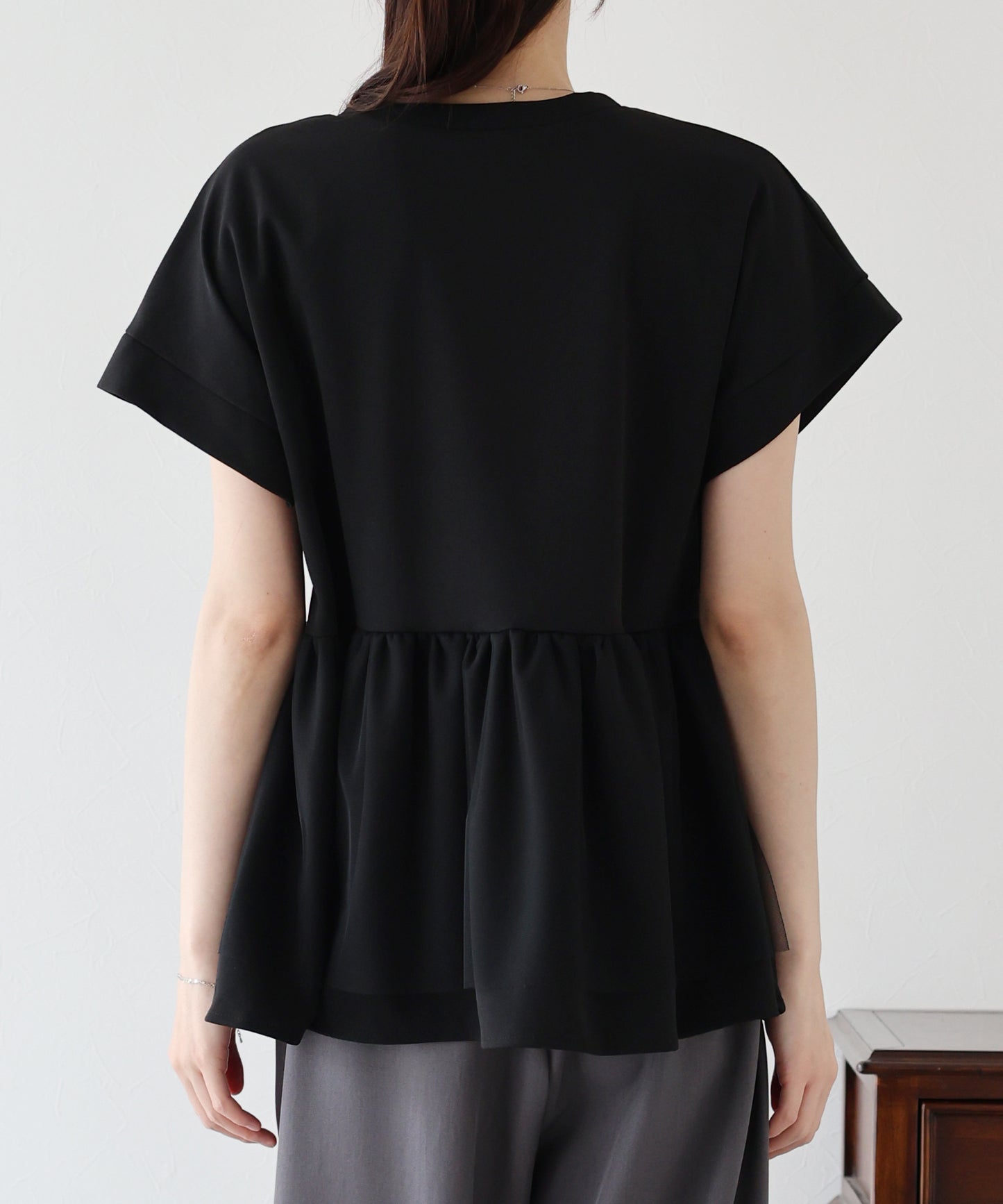 【TIME SALE】ペプラム切替カットソー
