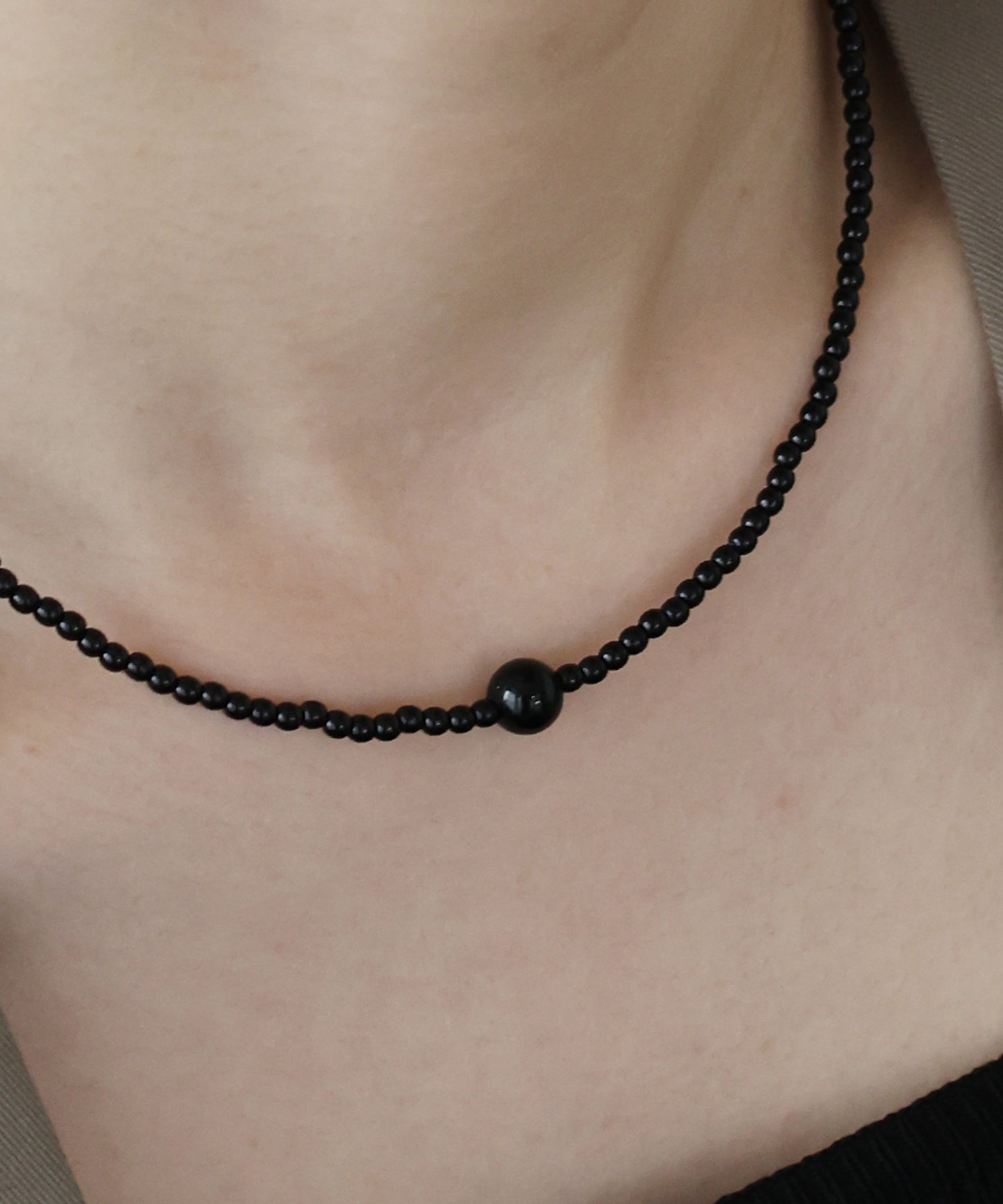 オニキス/淡水パール ビーズネックレス【ネコポス】