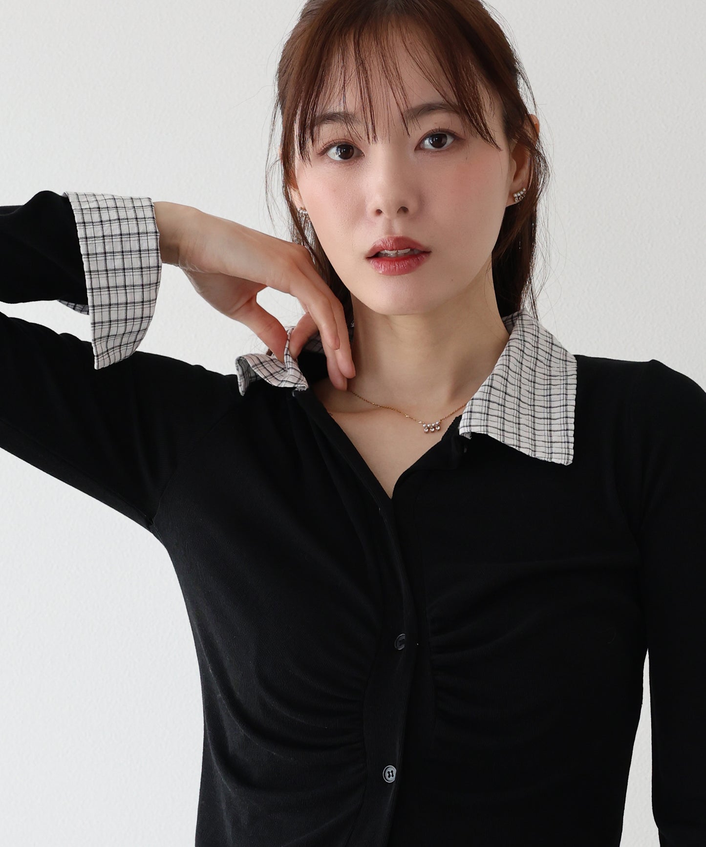 【早割5％OFF】チェックシャツドッキングカーディガン【ネコポス】