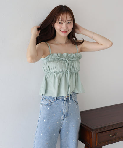 【SALE】リボンべプラムキャミソール【ネコポス】