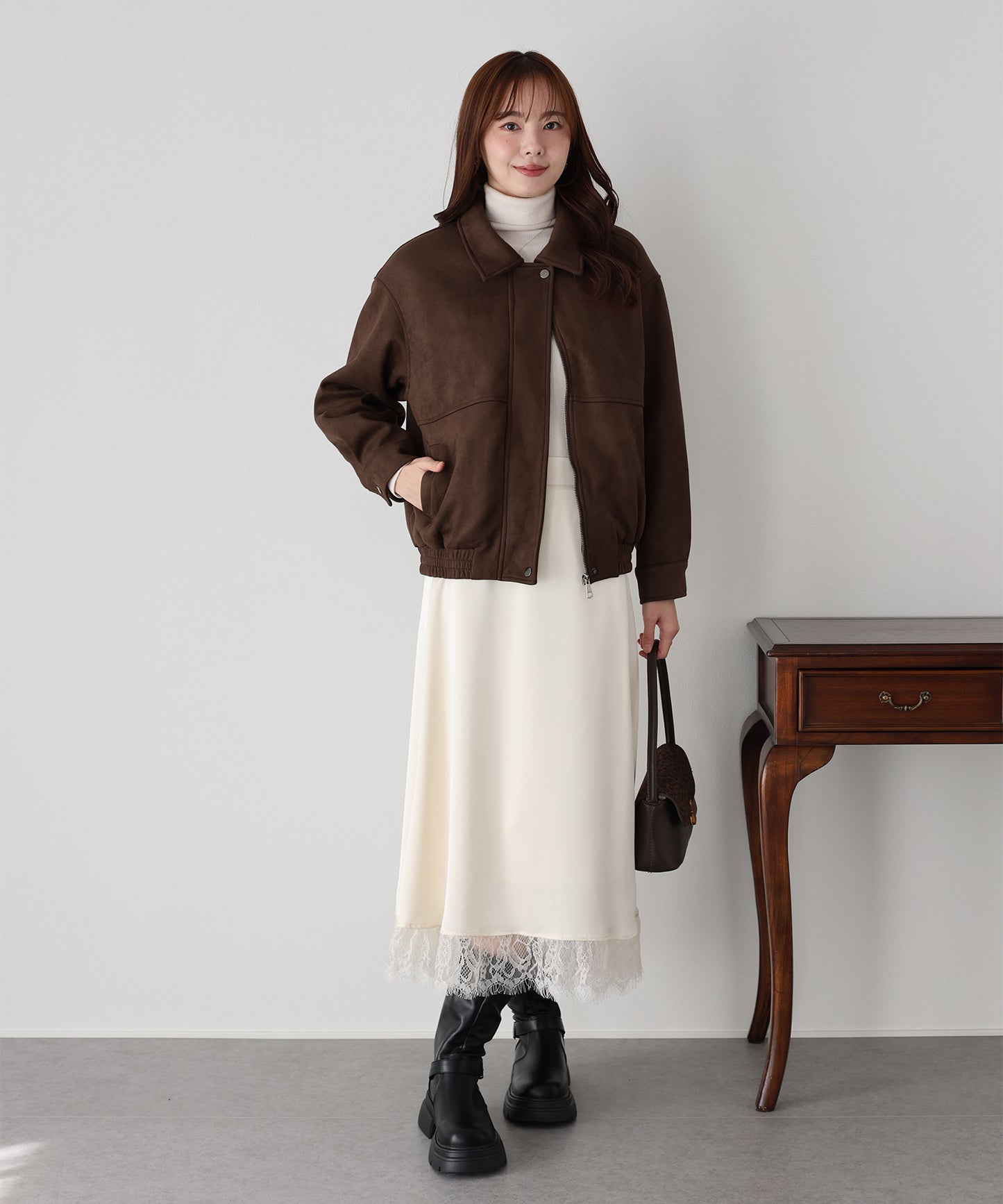 スウェードZIPブルゾン