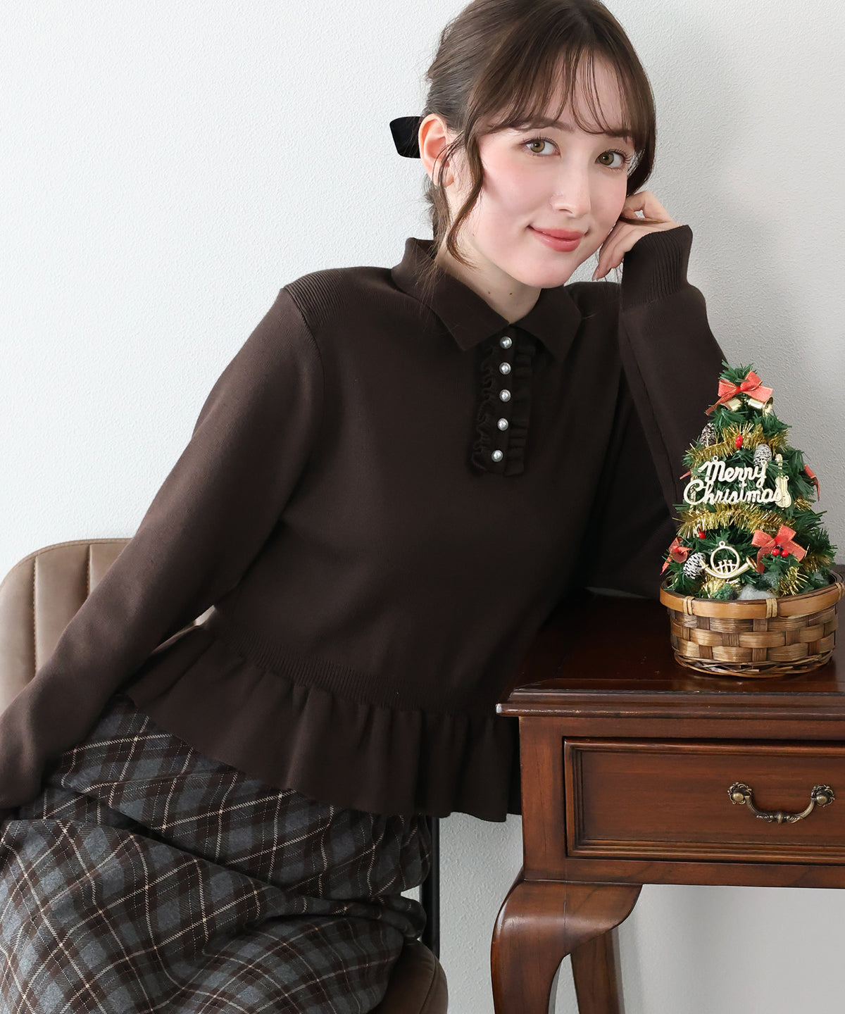 【早割5％OFF】フロントフリルペプラムポロニット
