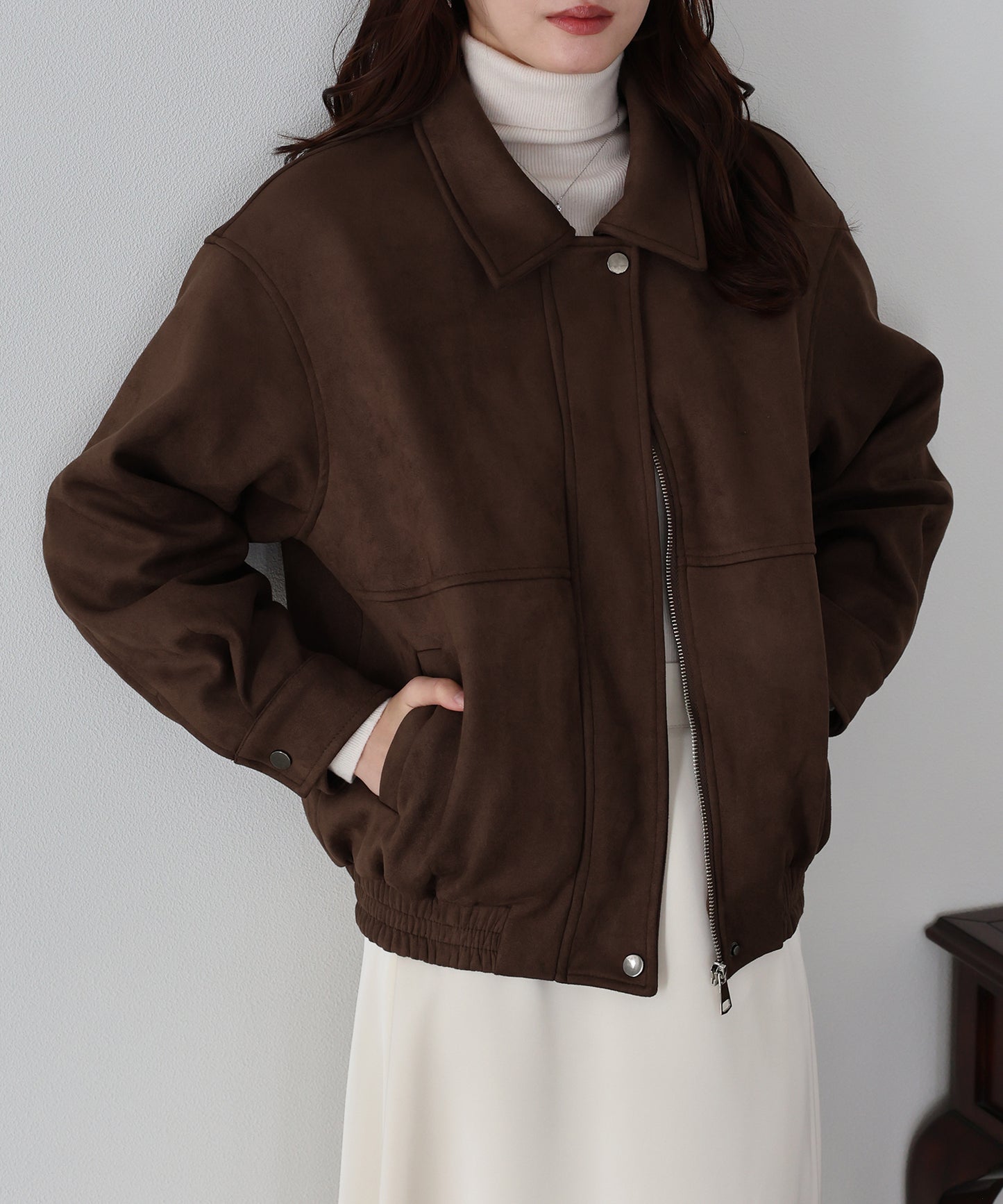 スウェードZIPブルゾン