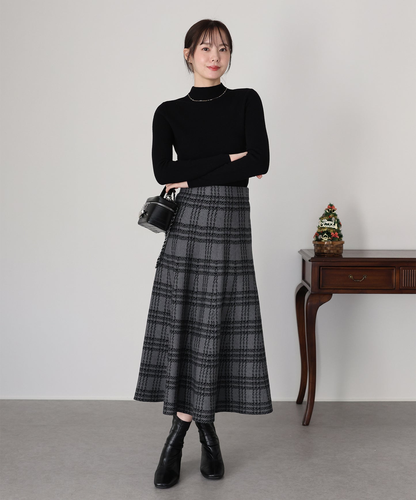 ロングチェックスカート