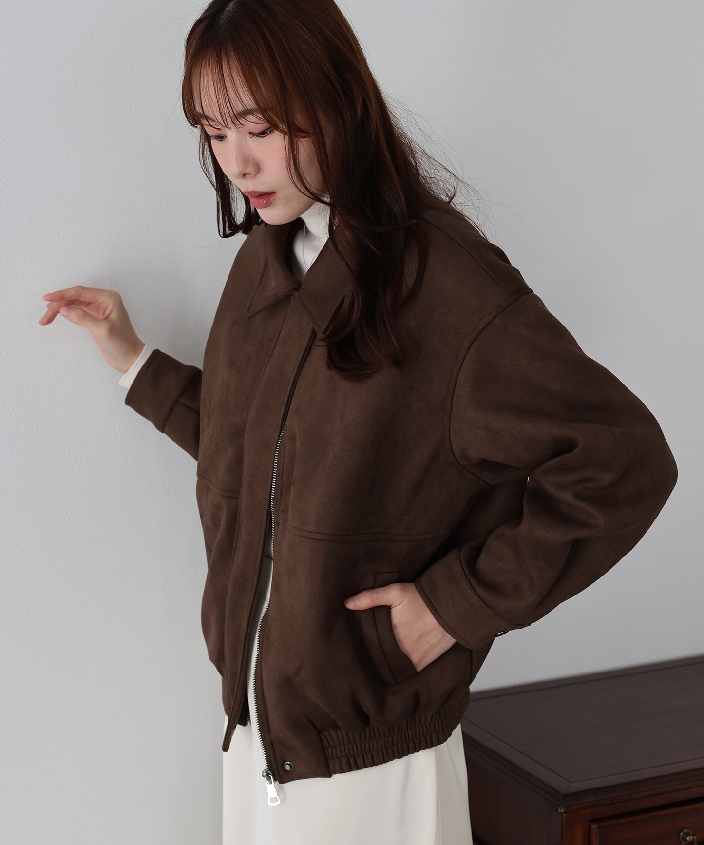 スウェードZIPブルゾン