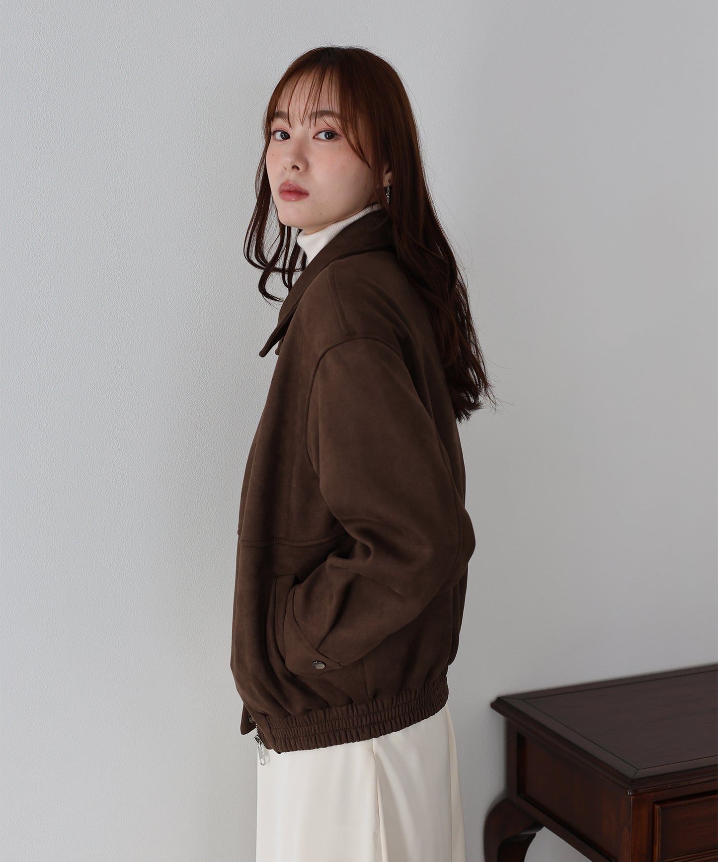 スウェードZIPブルゾン